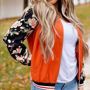 Ampersand Ave | orange floral bomber jacket